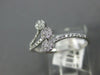 ESTATE .16CT DIAMOND 14KT WHITE GOLD 3D CLASSIC FLOWER CRISS CROSS LOVE RING