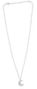 ESTATE .23CT DIAMOND 14KT WHITE GOLD 3D CLASSIC HAPPY MOON FLOATING LOVE PENDANT