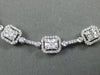 WIDE 5.5CT DIAMOND 18K WHITE GOLD ROUND & BAGUETTE SEMI ETERNITY TENNIS NECKLACE