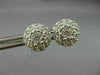 ESTATE LARGE 1.58CT DIAMOND 18KT WHITE GOLD CLUSTER FLOWER CLASSIC STUD EARRINGS