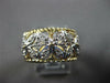 ESTATE WIDE .26CT DIAMOND 14KT 2 TONE GOLD 3D FLOWER FILIGREE ANNIVERSARY RING