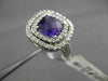 ESTATE LARGE 2.80CT DIAMOND & AAA AMETHYST 14KT WHITE GOLD DOUBLE 3D HALO RING