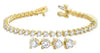 LARGE 10.0CT DIAMOND 14KT YELLOW GOLD 3D CLASSIC ROUND 3 PRONG TENNIS BRACELET