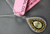 1.25CT WHITE & FANCY YELLOW DIAMOND 18KT 2 TONE GOLD SOLITAIRE TEAR DROP PENDANT