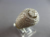 LARGE 2.57CT DIAMOND 14KT 2 TONE GOLD CLUSTER DOME SHAPE MULTI ROW UNISEX RING