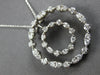 LARGE 1.25CT DIAMOND 14K WHITE GOLD CIRCLE OF LIFE FLORAL FLOATING PENDANT 27864