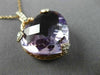 LARGE 10.15CT DIAMOND & AAA AMETHYST 14K WHITE & ROSE GOLD HEART PENDANT #226473