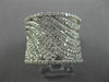 ESTATE LARGE 1.21CT DIAMOND 14K WHITE GOLD 3D MULTI WAVE SEMI ETERNITY LOVE RING