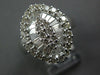 LARGE 1.92CT DIAMOND 18K WHITE GOLD ROUND & BAGUETTE INVISIBLE MARQUISE FUN RING