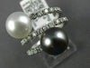 WIDE .6CT DIAMOND & AAA SOUTH SEA TAHITIAN PEARL 18K WHITE GOLD CRISS CROSS RING