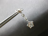 ESTATE 1.0CT DIAMOND 14K WHITE GOLD 3D CLASSIC STAR BY THE YARD HANGING EARRINGS