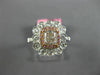 GIA WIDE 1.51CT MULTI COLOR DIAMOND 18K WHITE & ROSE GOLD FLOWER ENGAGEMENT RING