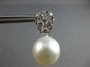 ESTATE LARGE 1.87CT DIAMOND & AAA SOUTH SEA PEARL 18KT WHITE GOLD 3D HANGING EARRINGS