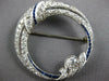 ANTIQUE LARGE 2.7CT OLD MIN DIAMOND & AAA SAPPHIRE PLATINUM CIRCULAR PIN PENDANT