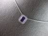 1.02CT DIAMOND & AAA AMETHYST 14K WHITE GOLD 3D EMERALD CUT & ROUND HALO PENDANT