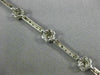 ANTIQUE WIDE 1.16CT DIAMOND 14KT WHITE GOLD MATTE FLOWER TENNIS BRACELET #18276