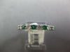 ESTATE .74CT DIAMOND & AAA EMERALD 18K WHITE GOLD CLASSIC 2.5MM ANNIVERSARY RING