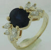 LARGE 3.85CT DIAMOND & AAA SAPPHIRE 14KT YELLOW GOLD 3D CLASSIC ENGAGEMENT RING