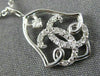 ESTATE .13CT DIAMOND 14K WHITE GOLD 3D CLASSIC OPEN FILIGREE BELL LOVE PENDANT
