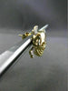 ESTATE .20CT DIAMOND 14K WHITE YELLOW GOLD PIRATE SKULL SCREW BACK STUD EARRINGS