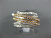 WIDE 1.0CT DIAMOND 18KT WHITE & ROSE GOLD MULTI ROW CRISS CROSS ANNIVERSARY RING