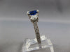 LARGE 3.12CT DIAMOND & AAA SAPPHIRE 14K WHITE GOLD 3 STONE ENGAGEMENT RING 27230