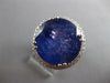 LARGE 17.97CT DIAMOND & TANZANITE 18KT WHITE GOLD 3D ROUND HALO ENGAGEMENT RING