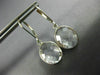 ESTATE CRYSTAL 14KT WHITE GOLD 3D OVAL BEZEL CLASSIC LEVER BACK HANGING EARRINGS