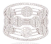 ESTATE WIDE .50CT DIAMOND 14K WHITE GOLD 3D MULTI ROW CIRCULAR ANNIVERSARY RING