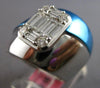 EXTRA LARGE .93CT DIAMOND & BLUE ENAMEL 18KT WHITE GOLD CLUSTER UNISEX FUN RING