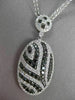 ESTATE LARGE 5.18CT BLACK & WHITE DIAMOND 18KT WHITE GOLD OVAL FLOATING NECKLACE