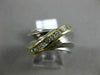 ESTATE LARGE .33CT DIAMOND 14KT WHITE & YELLOW GOLD 3D MULTI WAVE CHANNEL RING