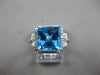 LARGE 4.24CT DIAMOND & AAA BLUE TOPAZ 14KT WHITE GOLD PRINCESS & ROUND FUN RING