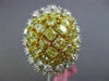 ESTATE EXTRA LARGE 7.41CT WHITE & INTENSE YELLOW DIAMOND 18K 2 TONE GOLD 3D RING