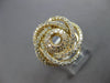 ESTATE LARGE 1.05CT DIAMOND 14KT YELLOW GOLD CLASSIC MULTI ROW FLOWER LOVE RING