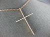ESTATE LARGE .29CT DIAMOND 18KT ROSE GOLD 3D CLASSIC CROSS PENDANT