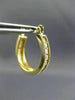 ESTATE .50CT DIAMOND 14KT YELLOW GOLD 3D HOOP CHANNEL HUGGIE EARRINGS #20942