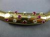 ANTIQUE 1.0CT OLD MINE DIAMOND RUBY 14K YELLOW GOLD SNAKE TUBAGOS NECKLACE #2295