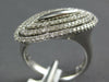 ESTATE LARGE .77CT DIAMOND 14KT WHITE GOLD CLASSIC MULTI OVAL SIDEWAY FUN RING