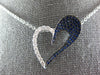 ESTATE .81CT DIAMOND & AAA SAPPHIRE 18KT WHITE GOLD OPEN HEART MULTI ROW PENDANT
