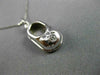 ESTATE .03 DIAMOND 14KT WHITE GOLD HANDCRAFTED BOW BABY GIRL SHOE PENDANT #21949