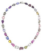 LARGE 121.36CT DIAMOND & AAA MULTI COLOR SAPPHIRE 18K WHITE GOLD TENNIS NECKLACE