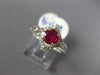 ESTATE .85CT DIAMOND & AAA RUBY 18KT WHITE GOLD 3D ROUND SQUARE ENGAGEMENT RING