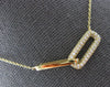ESTATE LARGE .49CT DIAMOND 14K YELLOW GOLD 3D RECTANGULAR LOVE KNOT FUN NECKLACE