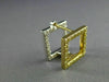 ESTATE .84CT WHITE & FANCY YELLOW DIAMOND 18K 2 TONE GOLD 3D SQUARE FUN EARRINGS