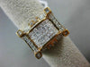 LARGE 2.45CT ROUND BAGUETTE & PRINCESS DIAMOND 14K ROSE GOLD 3D SQUARE MENS RING
