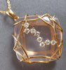 LARGE 21.53CT DIAMOND & AAA PINK TOPAZ 18K ROSE GOLD SQUARE WEB FLOATING PENDANT