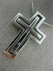 ESTATE .45CT DIAMOND 18KT WHITE GOLD 3D HANDCRAFTED FLOATING CROSS PENDANT 11430