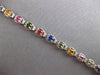 6.76CT DIAMOND & MULTI COLOR SAPPHIRE 14KT WHITE GOLD 3D CLASSIC TENNIS BRACELET