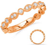.28CT DIAMOND 14KT ROSE GOLD 3D MULTI LEAF BEZEL 3/4TH ETERNITY ANNIVERSARY RING